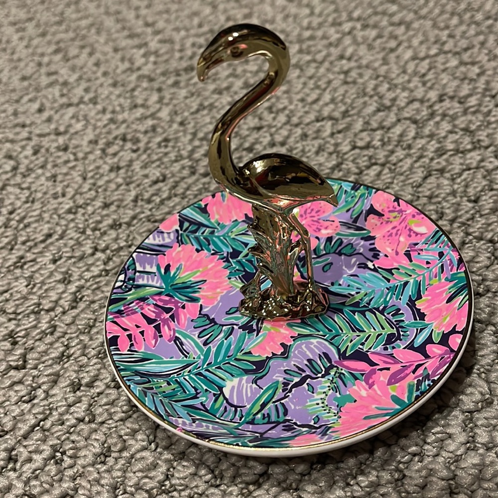 Lilly Pulitzer Slathouse Soirée Flamingo Ring Holder Dish